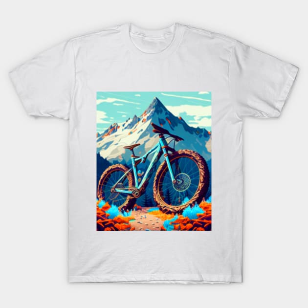 mountain bike bicycle cycling mountain biker cyclist mountains T-Shirt by A&A